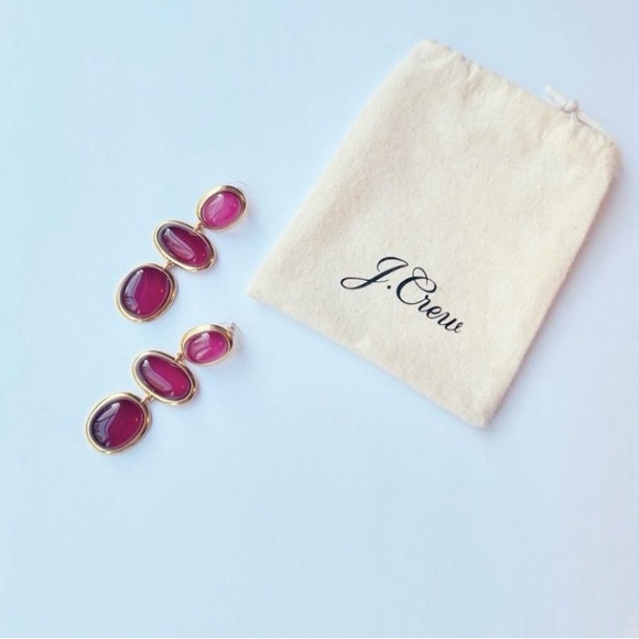 J. CREW GLASS CAB TRIPLE-DROP EARRINGS - Picture 1 of 3